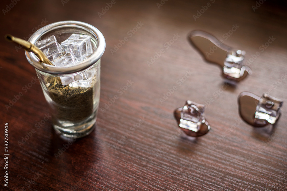 Terere, Frozen yerba mate drink. Cold yerba mate Terere, Frozen yerba mate drink. Cold yerba mate