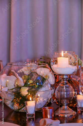 Decorated elegant party table