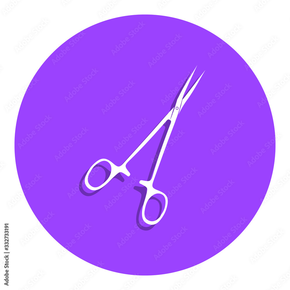 surgical scissors badge icon. Simple glyph, flat vector of Medicine icons for ui and ux, website or mobile application surgical scissors badge icon. Simple glyph, flat vector of Medicine icons for ui and ux, website or mobile application