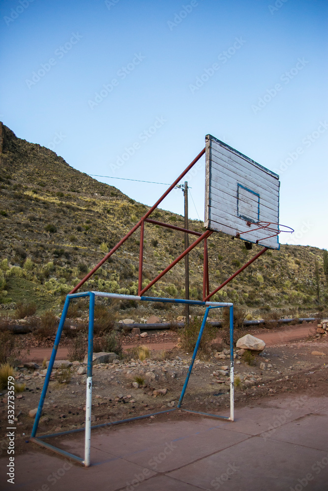 Football and basketball in Cordillera Real, Andes, Bolivia Football and basketball in Cordillera Real, Andes, Bolivia