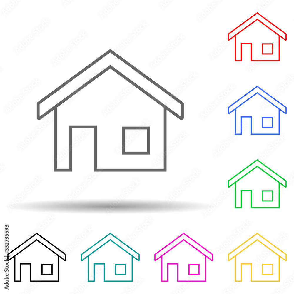 House multi color set icon. Simple thin line, outline vector of navigation icons for ui and ux, website or mobile application