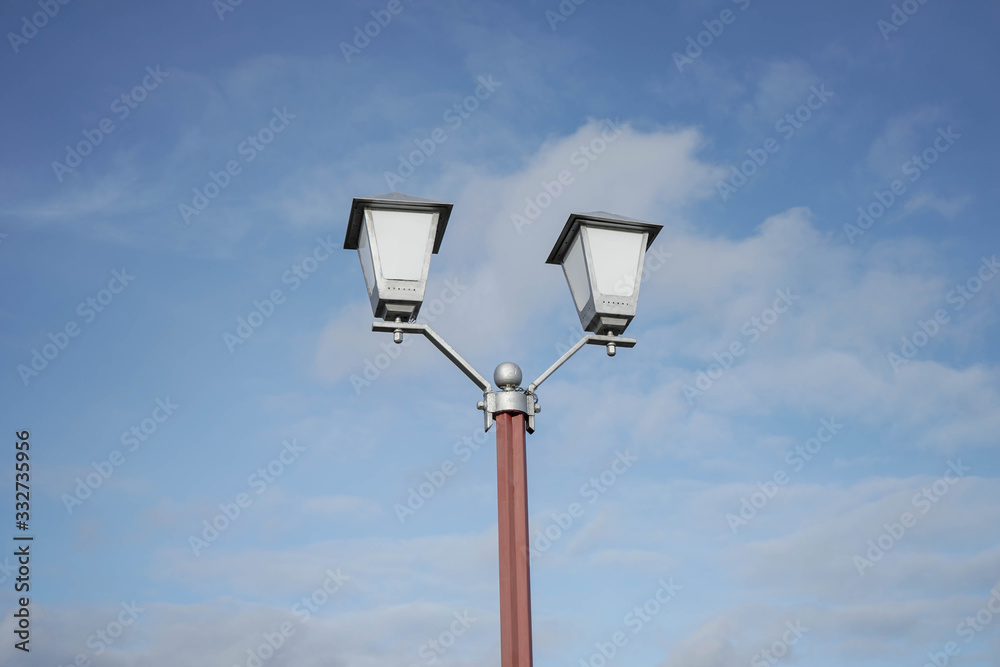  street lamp against the blue sky