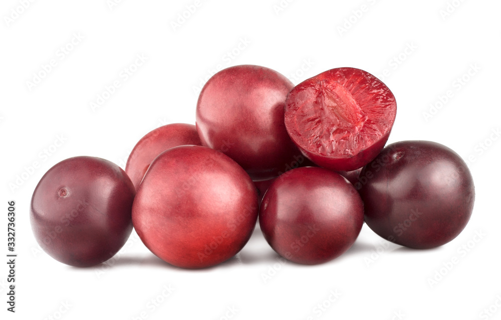 Cherry plums isolated on white