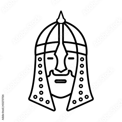 russian warrior line icon soldier