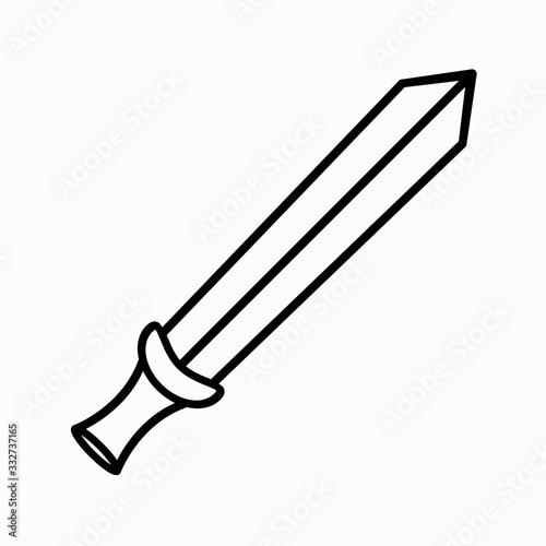 russian warrior line icon sword
