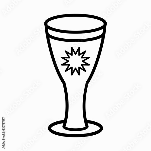 russian warrior line icon glass