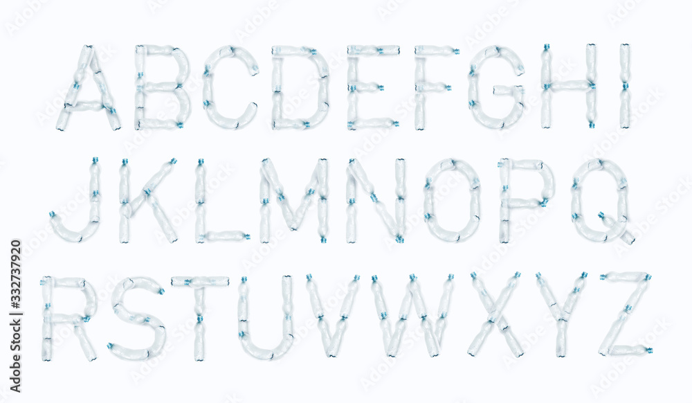 Empty Plastic Water Bottles Font - Alphabet