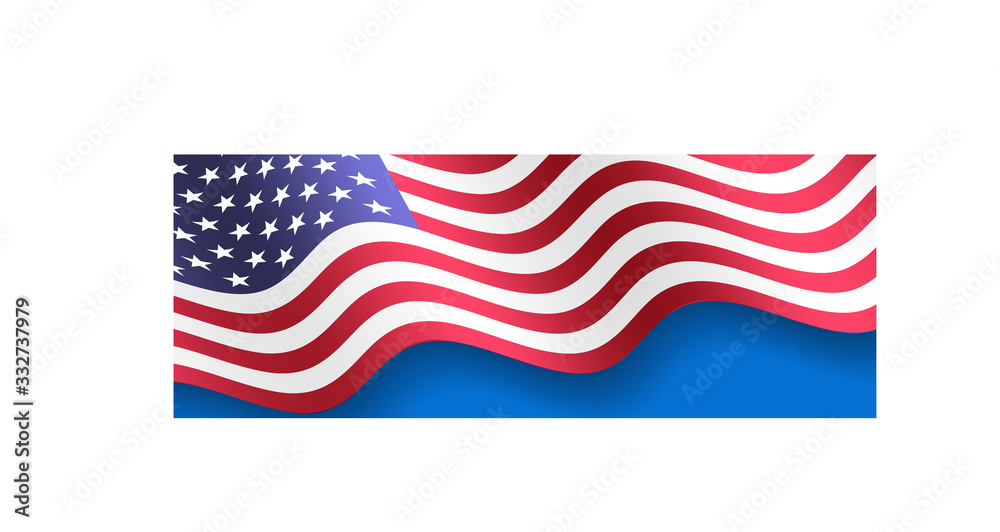 Waving US America Flag Background Vector Illustration Waving US America Flag Background Vector Illustration
