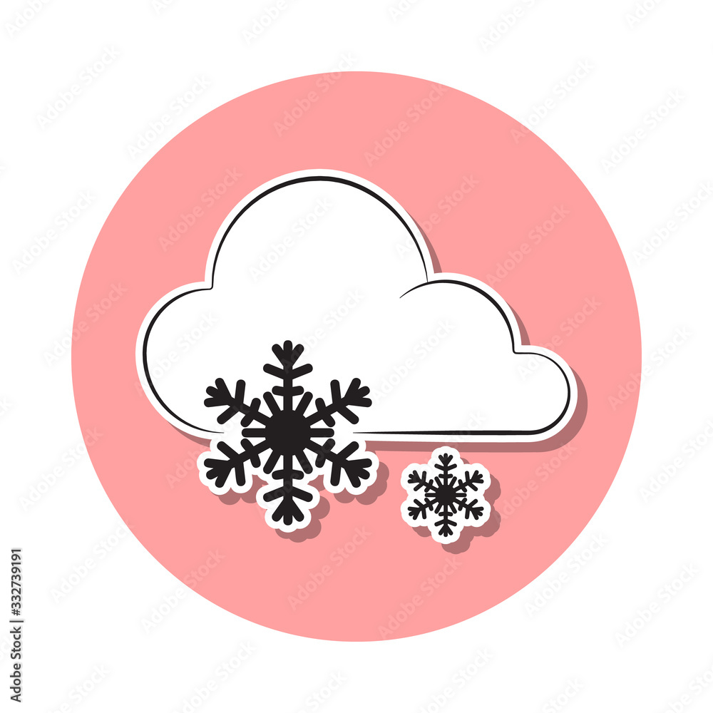 sign weather big snow sticker icon. Simple thin line, outline vector of Weather icons for ui and ux, website or mobile application sign weather big snow sticker icon. Simple thin line, outline vector of Weather icons for ui and ux, website or mobile application