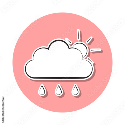 partial rain sign sticker icon. Simple thin line, outline vector of Weather icons for ui and ux, website or mobile application