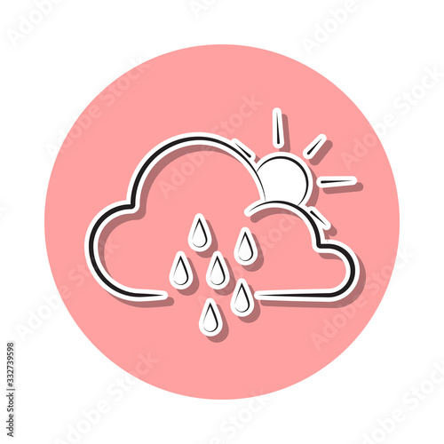 partial rain sign sticker icon. Simple thin line, outline vector of Weather icons for ui and ux, website or mobile application