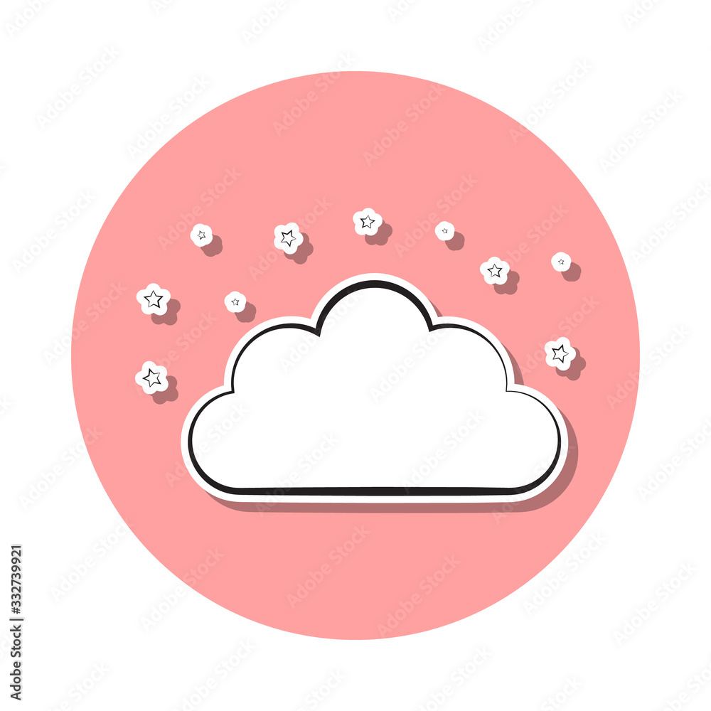 night cloud sign sticker icon. Simple thin line, outline vector of Weather icons for ui and ux, website or mobile application night cloud sign sticker icon. Simple thin line, outline vector of Weather icons for ui and ux, website or mobile application