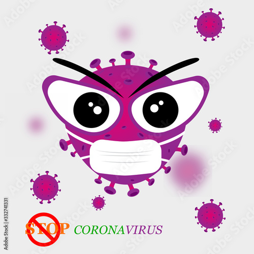Illustration vector graphic of corona virus covid 19 with mask  suitable for warning against corona hazards