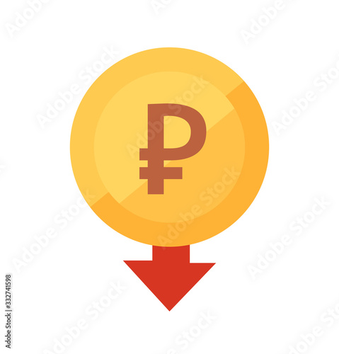 Falling Ruble vector illust...