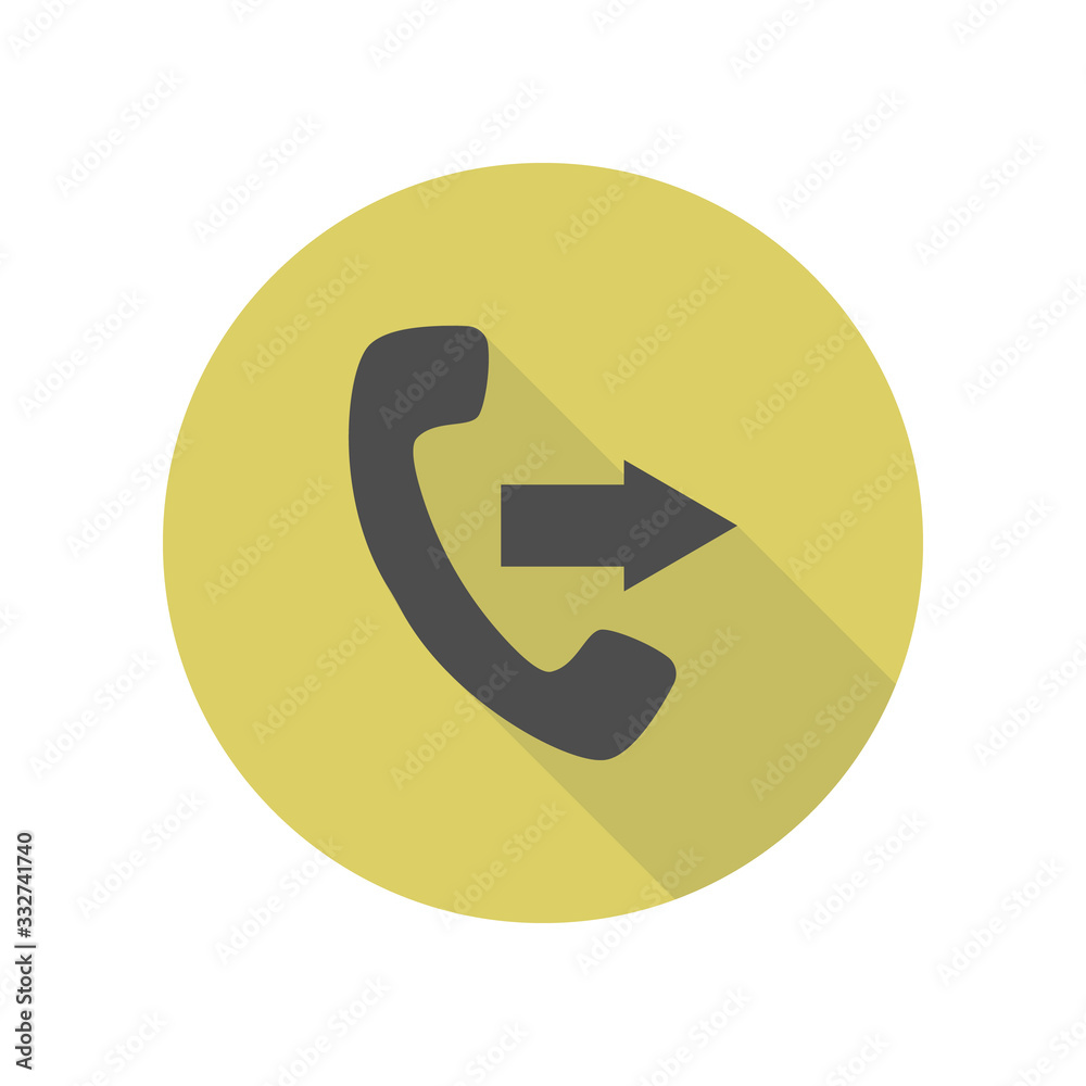 outgoing call sign long shadow icon. Simple glyph, flat vector of WEB icons for ui and ux, website or mobile application outgoing call sign long shadow icon. Simple glyph, flat vector of WEB icons for ui and ux, website or mobile application