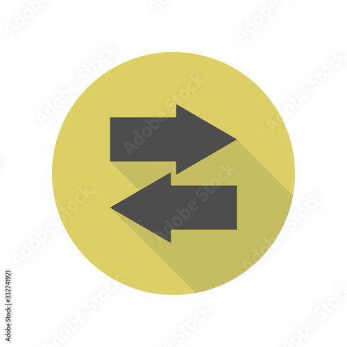 arrows of different directions long shadow icon. Simple glyph, flat vector of WEB icons for ui and ux, website or mobile application