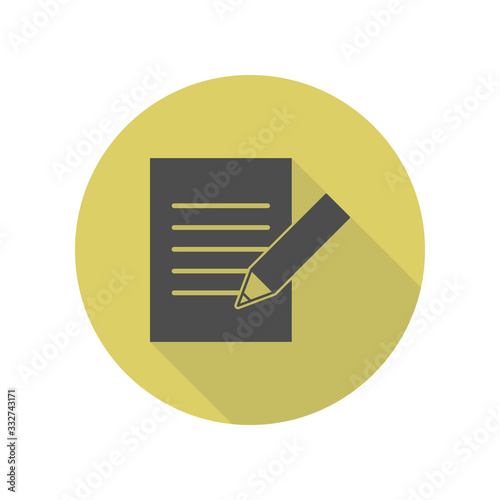writing on paper with a pencil . Element of web long shadow icon. Simple glyph, flat vector of WEB icons for ui and ux, website or mobile application