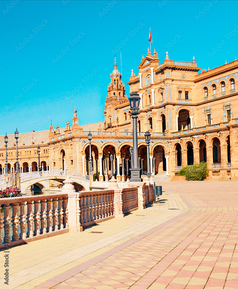 Plaza of Spain in Seville in the south of Spain. It´s an atraction for the tourist.