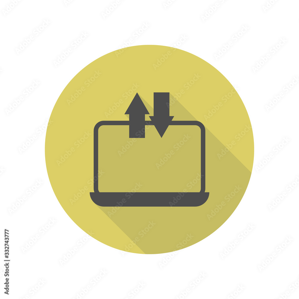 data exchange from a computer . Element of web long shadow icon. Simple glyph, flat vector of WEB icons for ui and ux, website or mobile application data exchange from a computer . Element of web long shadow icon. Simple glyph, flat vector of WEB icons for ui and ux, website or mobile application