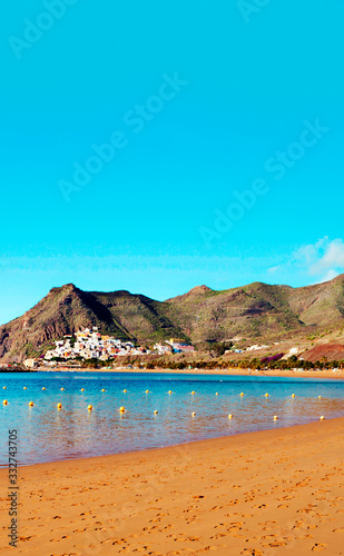 Beach of Teresitas in Tenerife in a sunny day