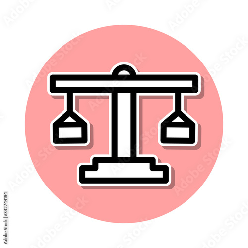 Libra sticker icon. Simple thin line, outline vector of web icons for ui and ux, website or mobile application