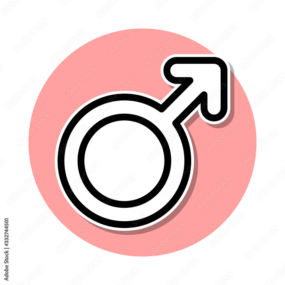 sign of a man sticker icon. Simple thin line, outline vector of web icons for ui and ux, website or mobile application sign of a man sticker icon. Simple thin line, outline vector of web icons for ui and ux, website or mobile application