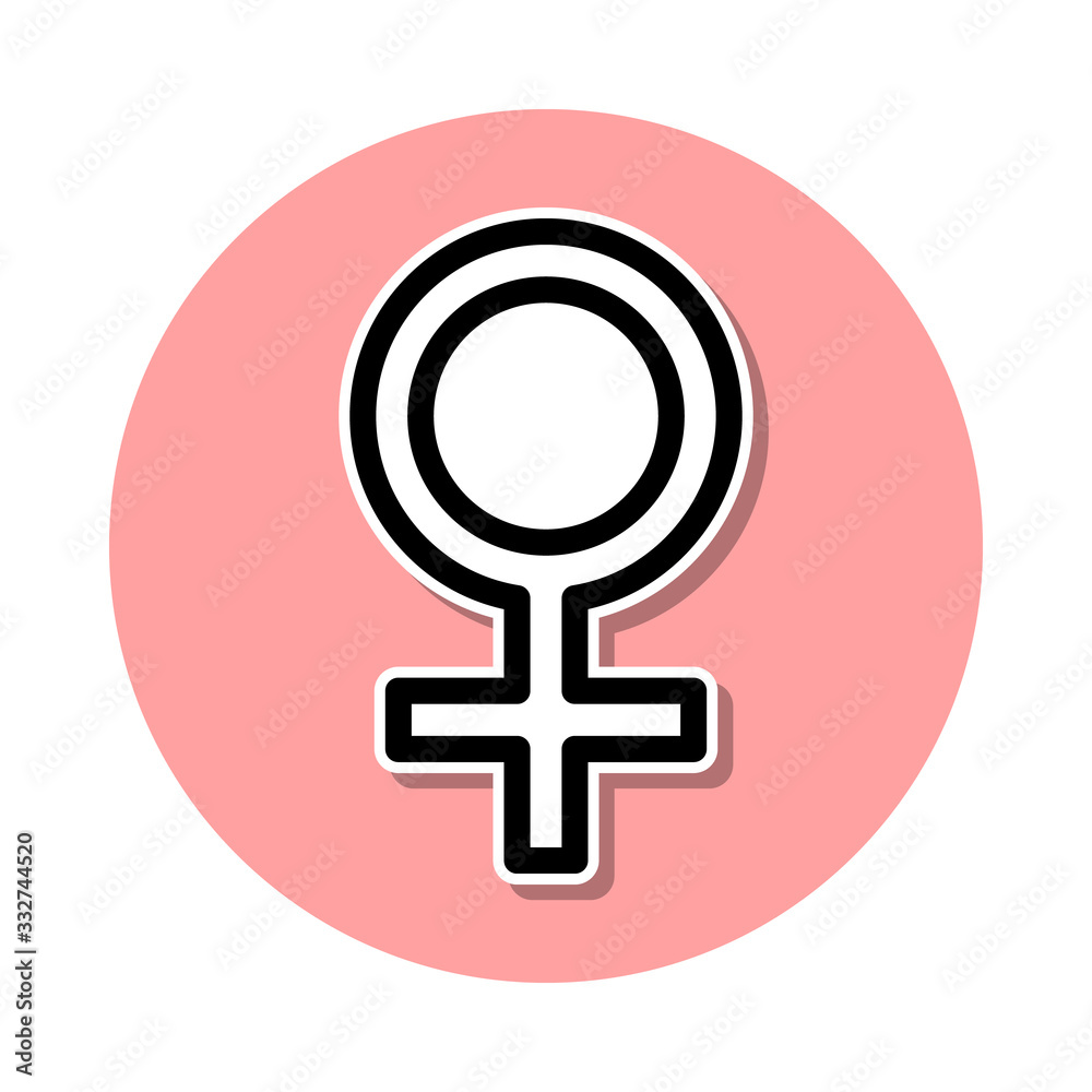Fototapeta premium sign of a woman sticker icon. Simple thin line, outline vector of web icons for ui and ux, website or mobile application