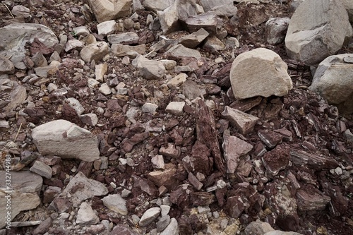 Stones on ground a view in mining. 