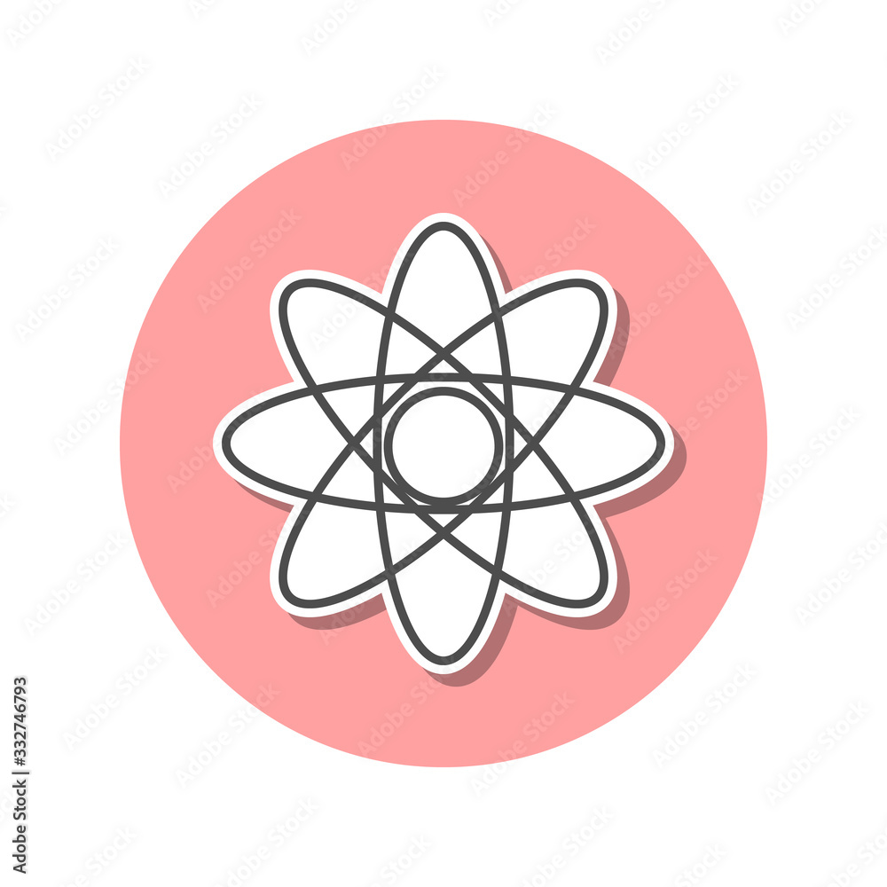 atoms sticker icon. Simple thin line, outline vector of web icons for ui and ux, website or mobile application atoms sticker icon. Simple thin line, outline vector of web icons for ui and ux, website or mobile application