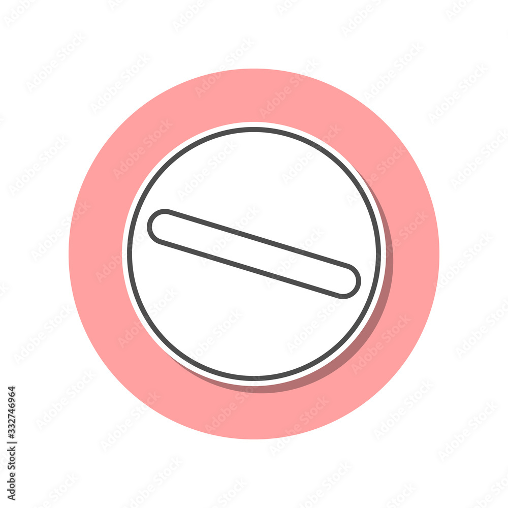 wand in circle sticker icon. Simple thin line, outline vector of web icons for ui and ux, website or mobile application wand in circle sticker icon. Simple thin line, outline vector of web icons for ui and ux, website or mobile application