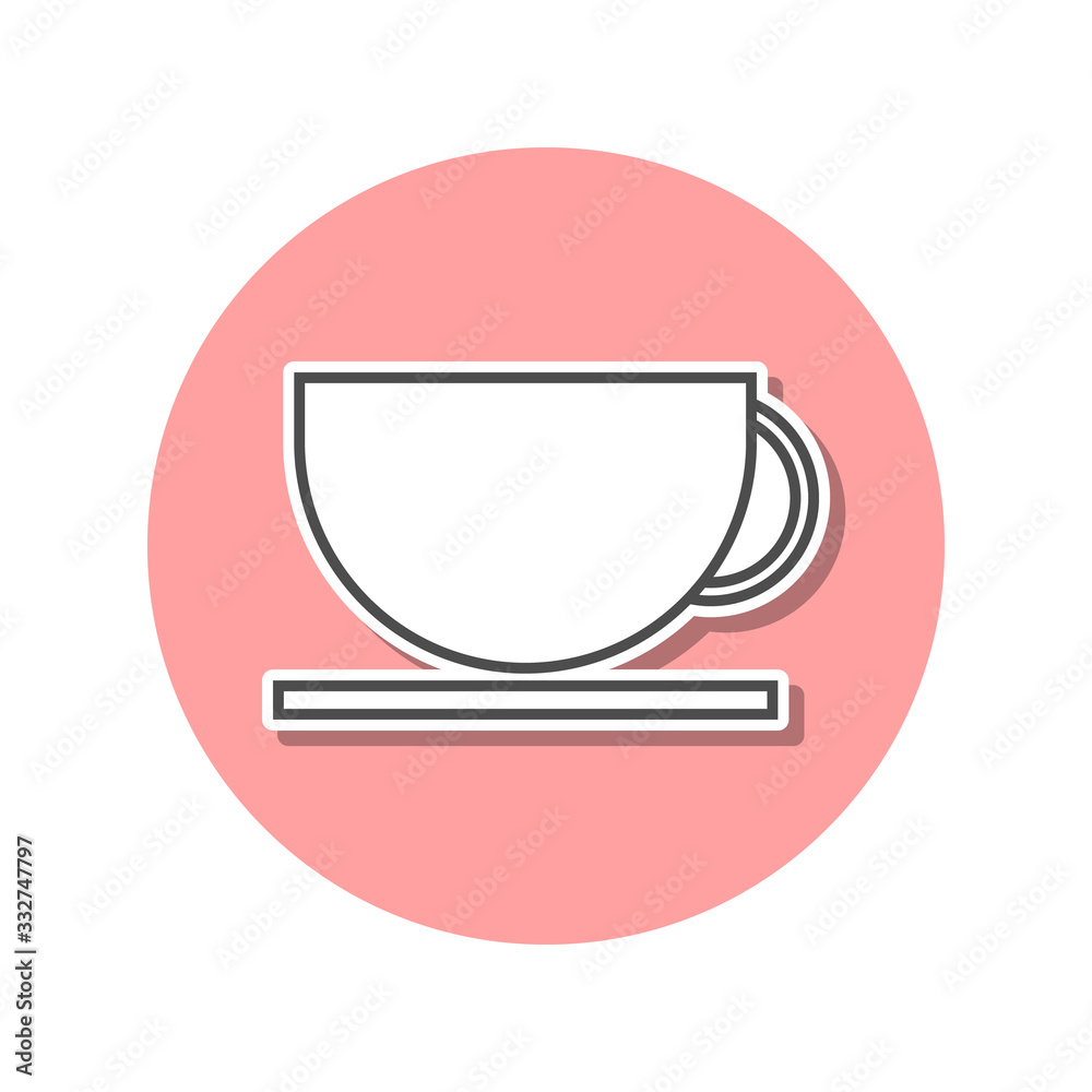 a cup sticker icon. Simple thin line, outline vector of web icons for ui and ux, website or mobile application a cup sticker icon. Simple thin line, outline vector of web icons for ui and ux, website or mobile application