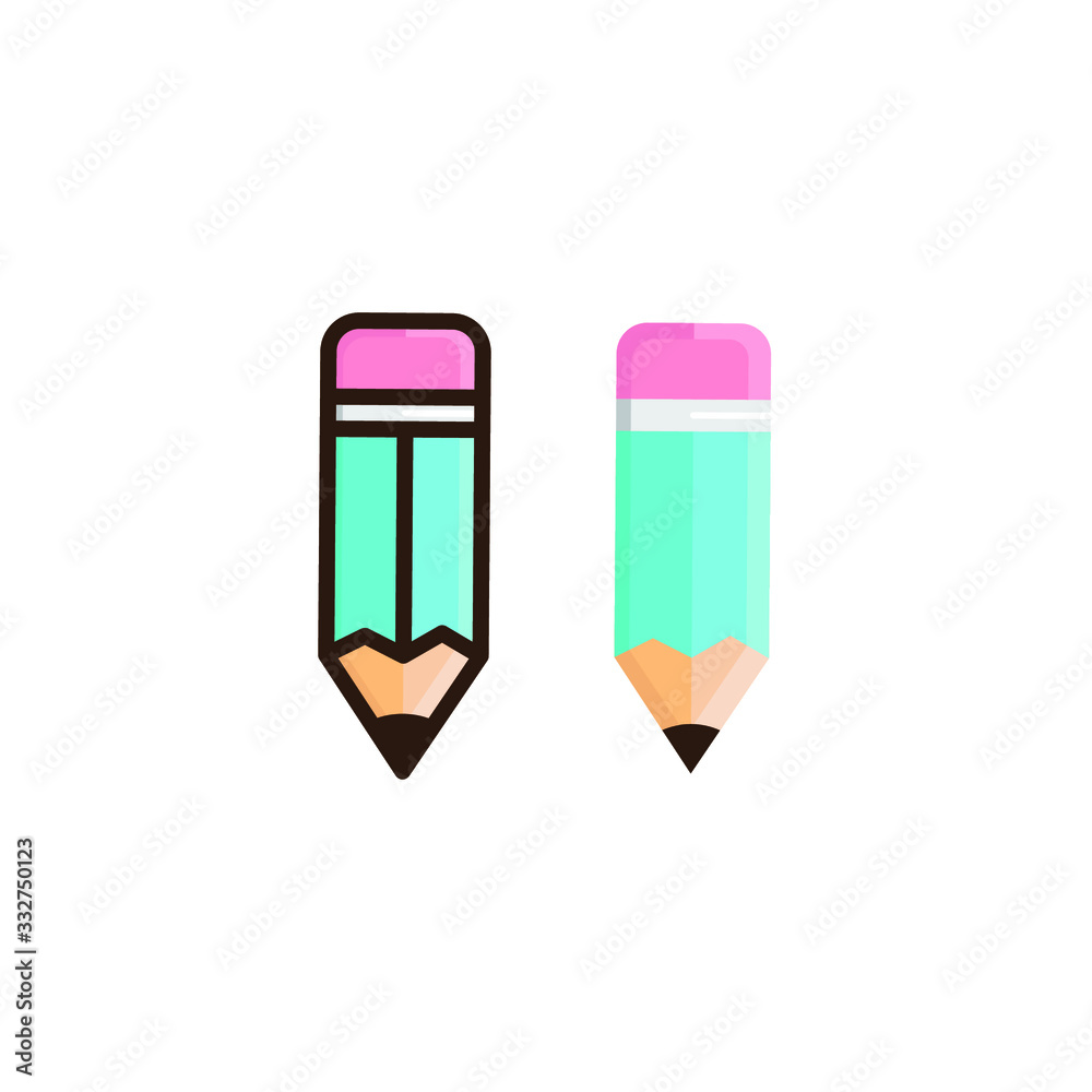 flat design two pencils