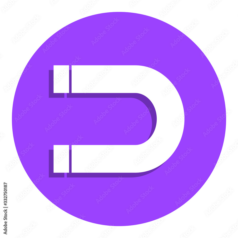 magnet badge icon. Simple glyph, flat vector of web icons for ui and ux, website or mobile application magnet badge icon. Simple glyph, flat vector of web icons for ui and ux, website or mobile application