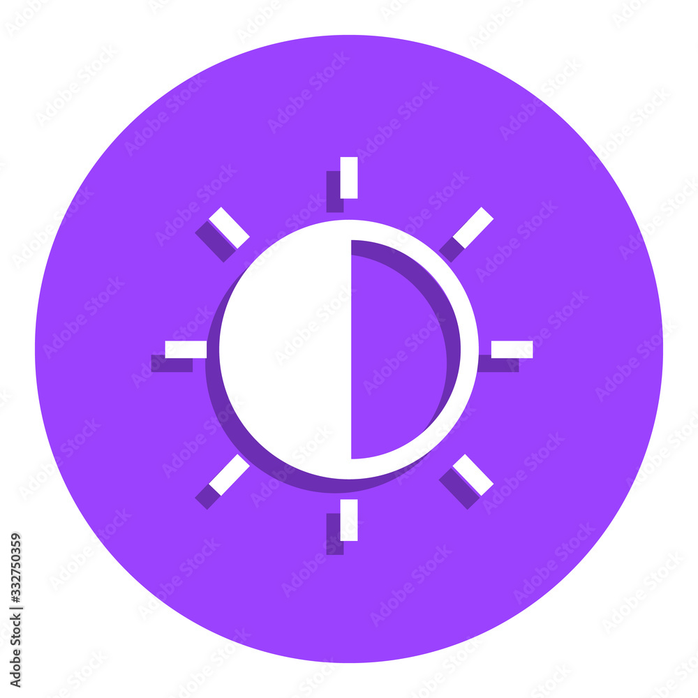 Brightness badge icon. Simple glyph, flat vector of web icons for ui and ux, website or mobile application Brightness badge icon. Simple glyph, flat vector of web icons for ui and ux, website or mobile application