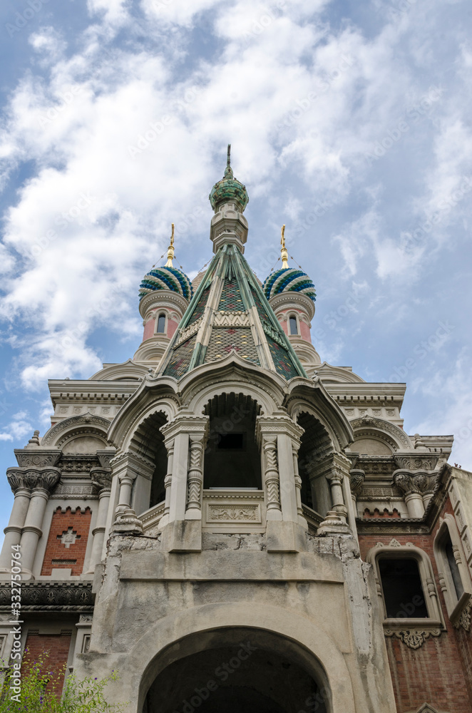 russian orthodox church facade in italy