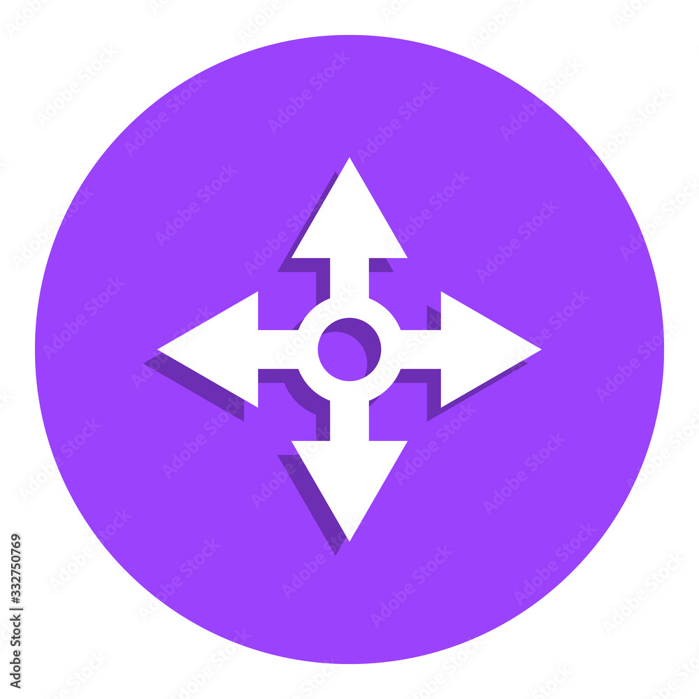 four arrows badge icon. Simple glyph, flat vector of web icons for ui and ux, website or mobile application four arrows badge icon. Simple glyph, flat vector of web icons for ui and ux, website or mobile application