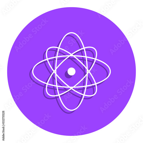 atom badge icon. Simple glyph, flat vector of web icons for ui and ux, website or mobile application