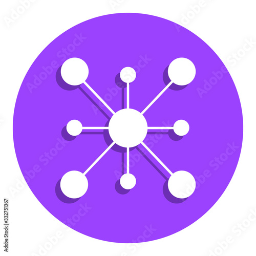 Molecule badge icon. Simple glyph, flat vector of web icons for ui and ux, website or mobile application