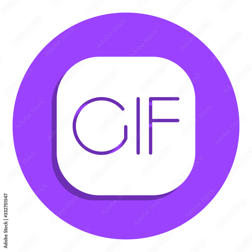 gif file formatbadge icon. Simple glyph, flat vector of web icons for ui and ux, website or mobile application