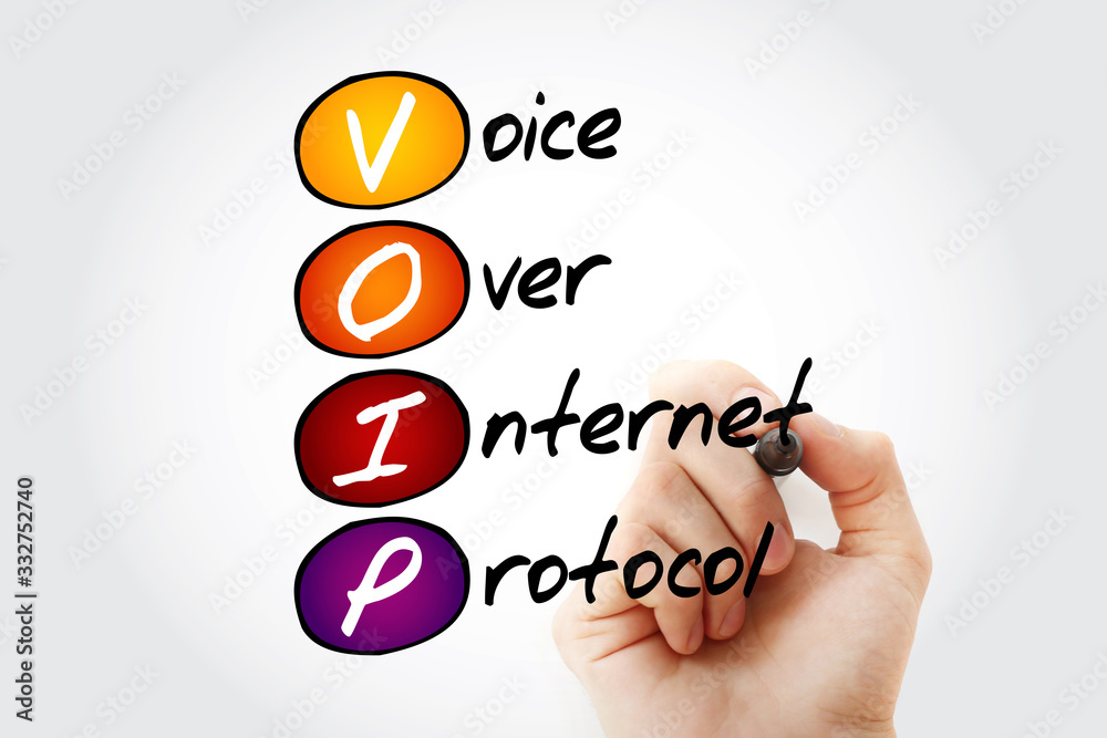 Fototapeta premium VOIP - Voice over Internet Protocol acronym, technology concept background