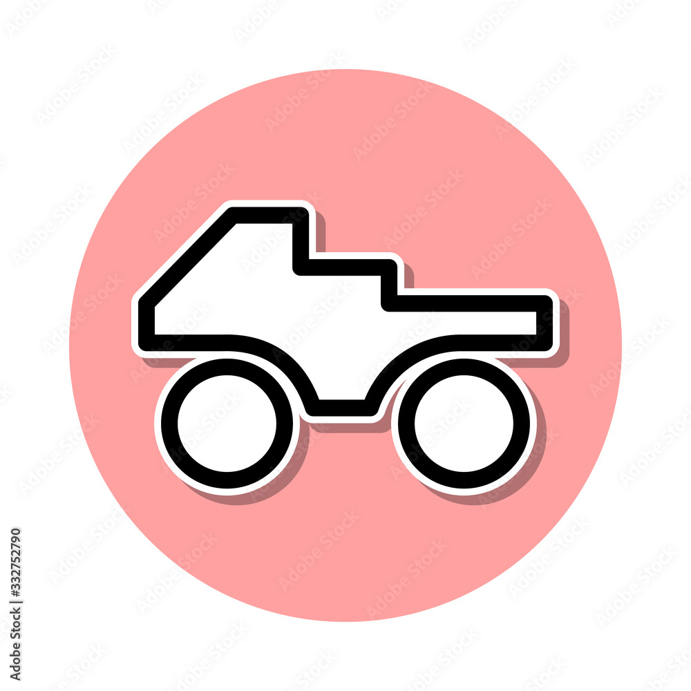 Atv sticker icon. Simple thin line, outline vector of web icons for ui and ux, website or mobile application Atv sticker icon. Simple thin line, outline vector of web icons for ui and ux, website or mobile application