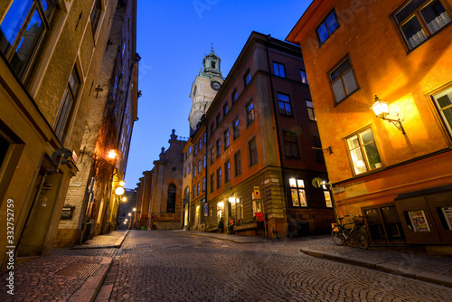 le vieux cartier de Katarina     Sofia sous les lumi  res nocturnes de la ville de Stockholm en Su  de