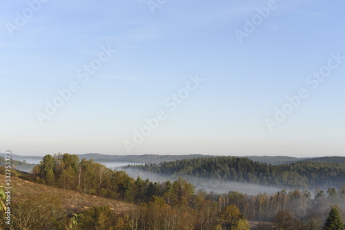Bieszczady Mountain park with top view in high sun © Jakub