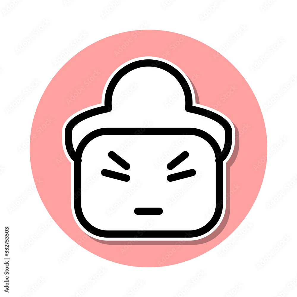 Face sticker icon. Simple thin line, outline vector of web icons for ui and ux, website or mobile application Face sticker icon. Simple thin line, outline vector of web icons for ui and ux, website or mobile application