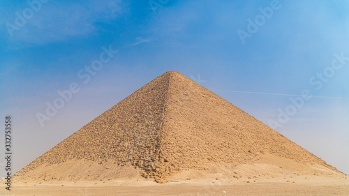 Red Pyramid. The Red Pyramid  also called the North Pyramid  is the largest of the three major pyramids located at the Dahshur necropolis in Cairo  Egypt.