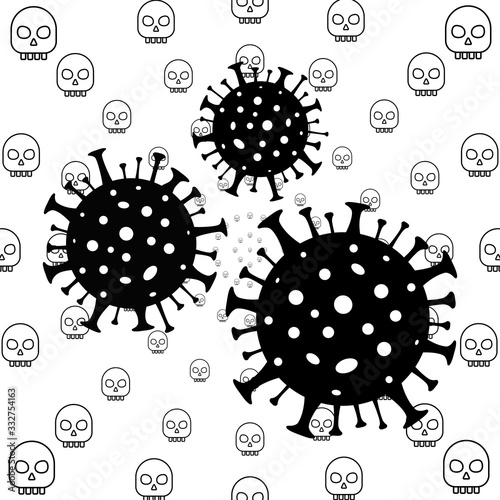 Coronavirus kills people. Novel coronavirus (2019-nCoV), Abstract virus strain model.