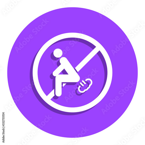 Sign, Don't Fart badge icon. Simple glyph, flat vector of web icons for ui and ux, website or mobile application