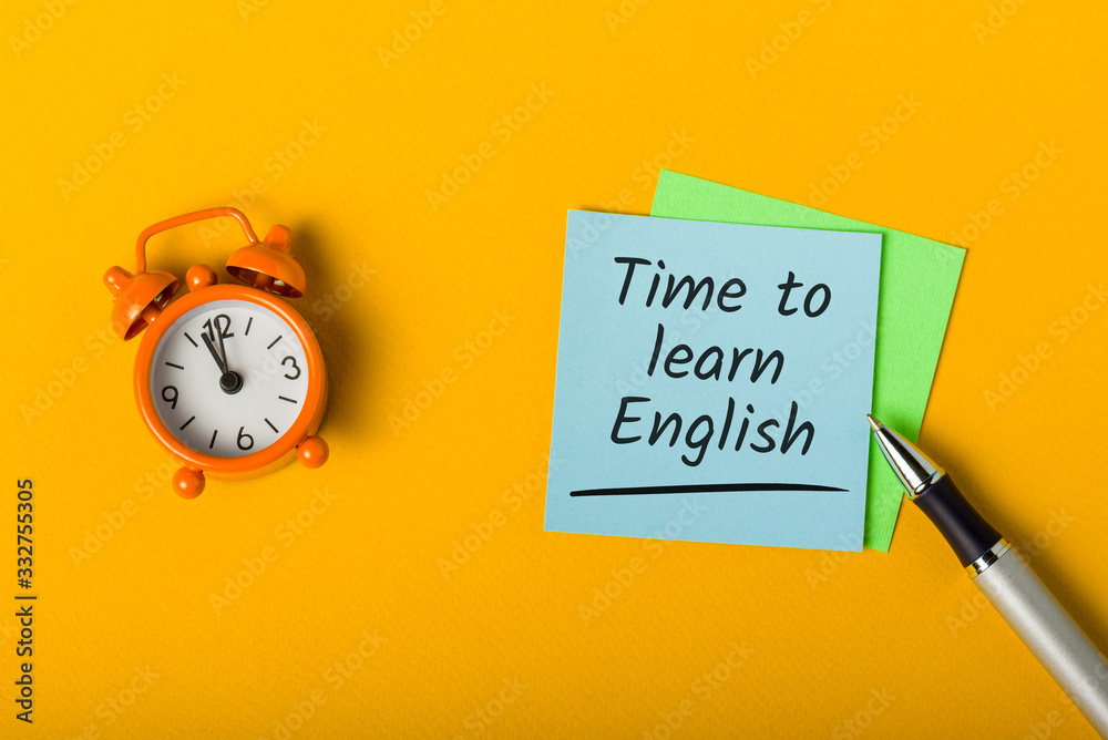 Time to Learn English online - message with advice. Education and self-development at quarantine time Time to Learn English online - message with advice. Education and self-development at quarantine time