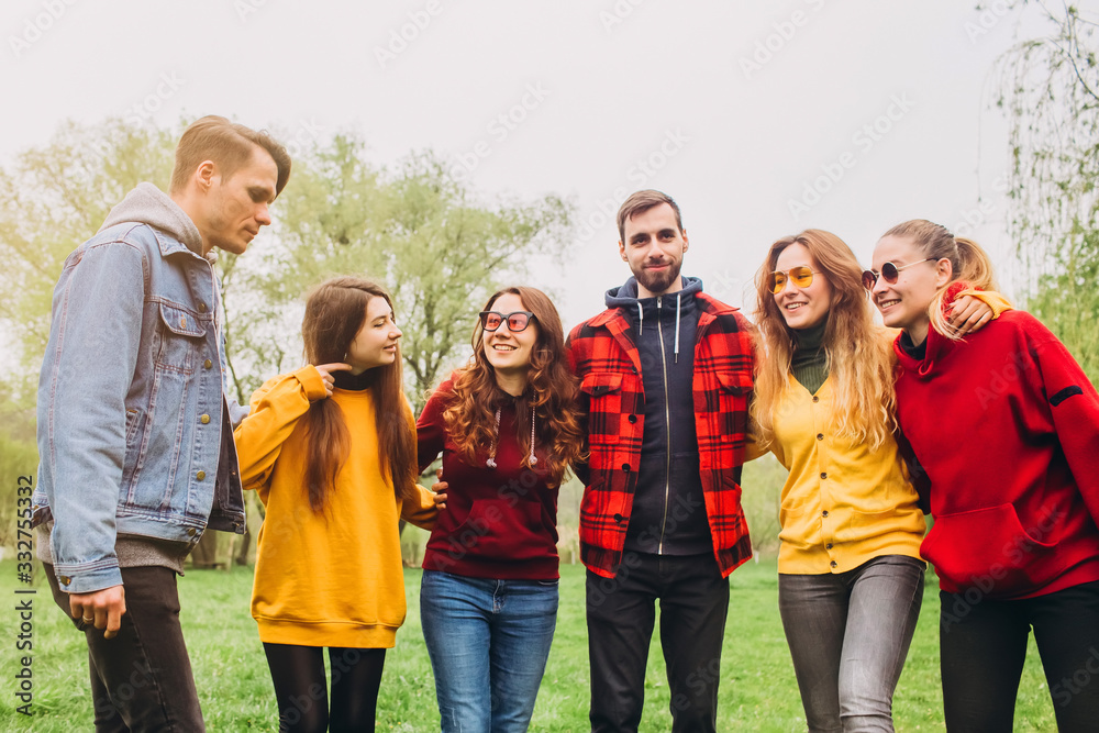 Funny Selfie With Friends Company Of Cheerful Friends Making Selfie
