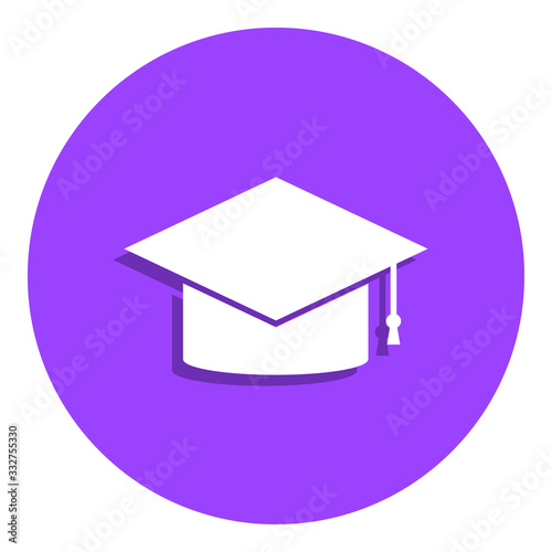 Graduation cap badge icon. Simple glyph, flat vector of web icons for ui and ux, website or mobile application